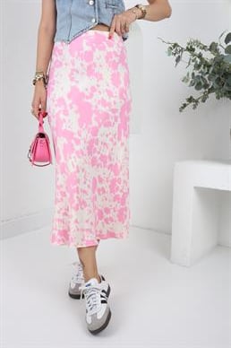 Pembe Batik Desen Saten Etek