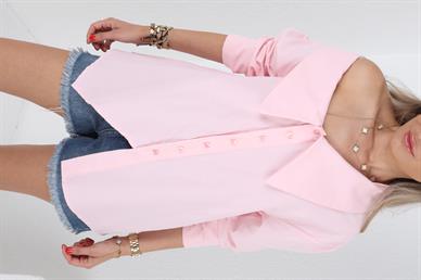 Pembe Kayık Yaka Gömlek