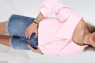 Pembe Kayık Yaka Gömlek