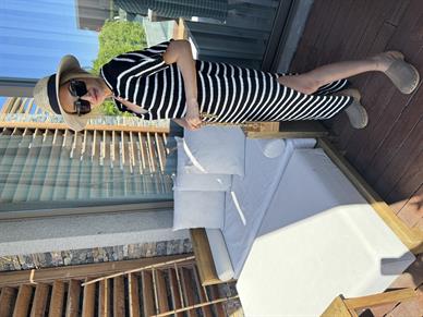 Polo Yaka Çizgili Triko Elbise