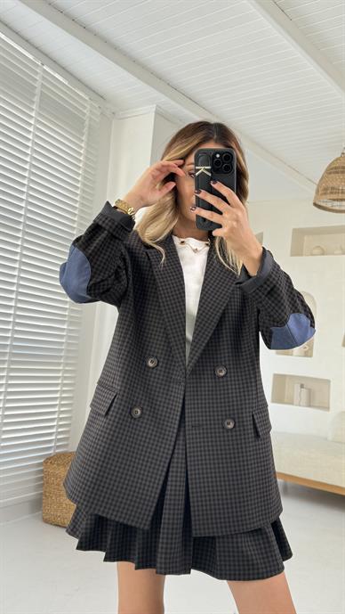 Pötikare Denim Detay Pileli Etekli Takım