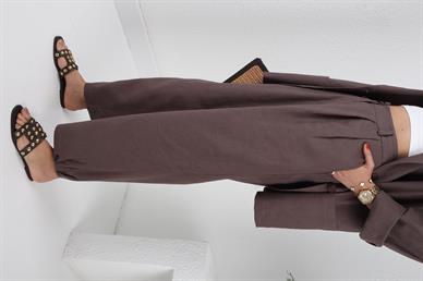 Şalvar Kesim Pantolon Keten Takım