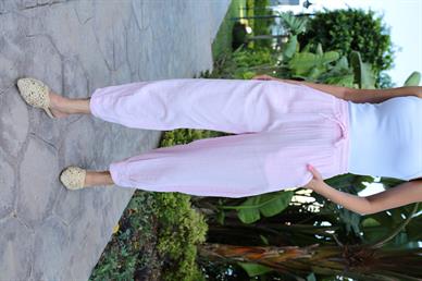 Şalvar Kesim Pembe Müslin Pantolon