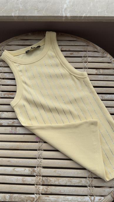 Sarı Sıralı Taşlı Fitilli Atlet