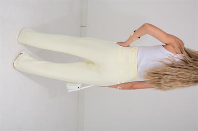 Sarı Tek Pile Palazzo Pantolon