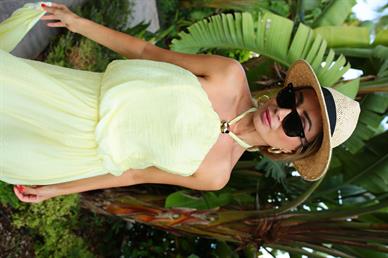 Sarı Vual Kumaş Kimonolu Üçlü Takım