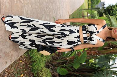 Sırtı Lastikli Büstiyerli Geniş Pantolon Takım