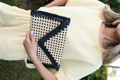 Siyah Beige Zarf Çanta