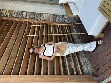 Siyah Beyaz Astarlı Triko Elbise