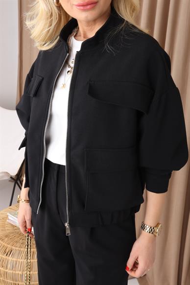 Siyah Bomber Ceketli Takım