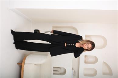 Siyah Crop Ceketli Üçlü Takım