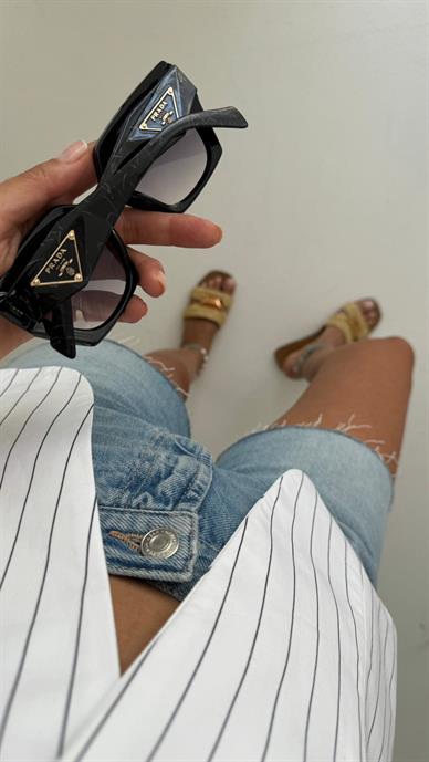 Siyah Desenli Kemik Gözlük (Pr18w9