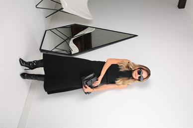 Siyah Etekli Örme Triko Takım