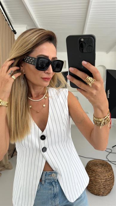 Siyah Geniş Saplı Kemik Gözlük(8377)