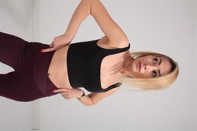 Siyah Kalın Askı Crop