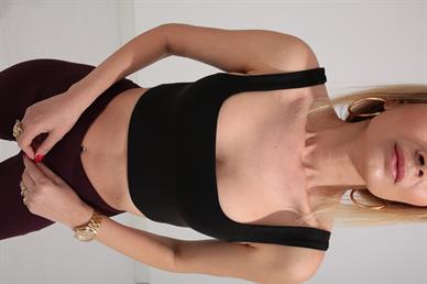 Siyah Kalın Askı Crop