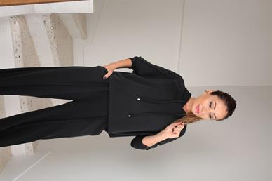 Siyah Kapişonlu Modal Kumaş Spor Takım