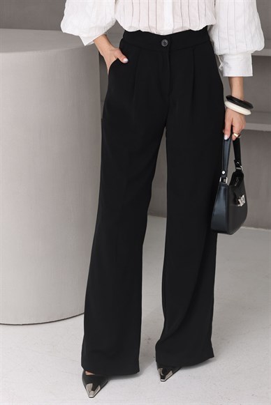 Siyah Krep Kumaş Palazzo