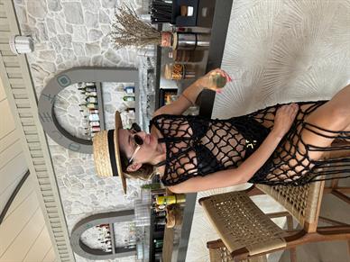 Siyah Makrome Örgü Plaj Elbisesi