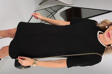 Siyah Örme Triko Elbise