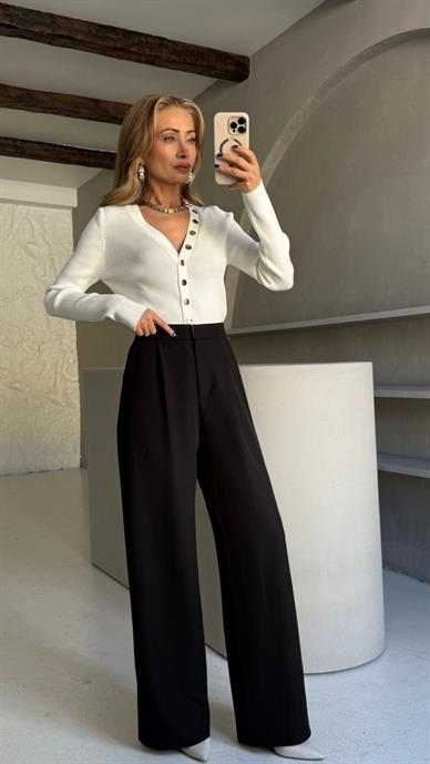 Siyah Palazzo Pantolon