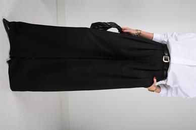 Siyah Pileli Kemerli Palazzo Pantolon