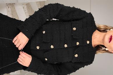 Siyah Şort Etekli Tüvit Takım