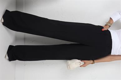 Siyah Tensel Kumaş Pantolon