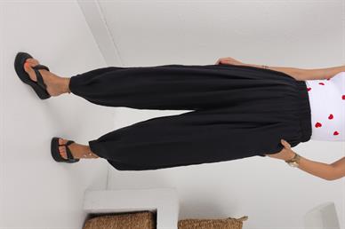 Siyah Tensel Kumaş Şalvar Pantolon