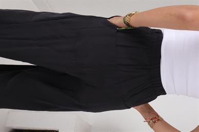 Siyah Tensel Kumaş Şalvar Pantolon