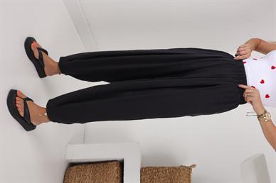 Siyah Tensel Kumaş Şalvar Pantolon