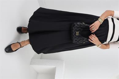 Siyah Uzun Astarlı Balon Etek