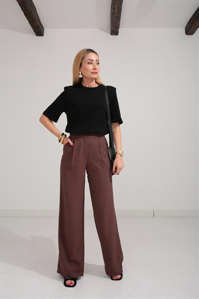 Siyah Vatkalı Basic Tshirt