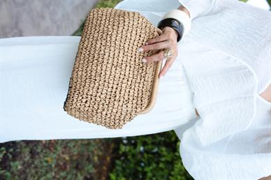 Siyah Vizon Büyük Clutch Çanta