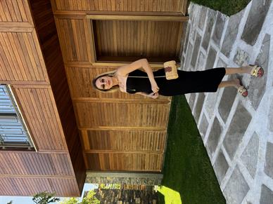 Straplez Simli Siyah Triko Elbise