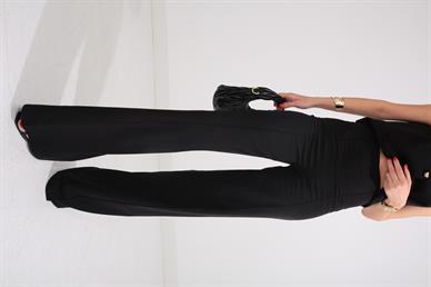 Süs Cepli Gold Düğmeli Yelekli Takım