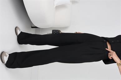 Süs Cepli Siyah Yelek Palazzo Takım