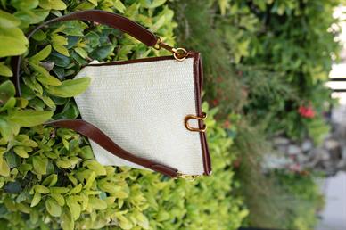 Taba Deri Kilit Detay Bölmeli Hasır Çanta