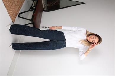 Taş Baskılı Beyaz Transparan Kazak