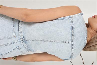 Taş Baskılı Denim Yelek