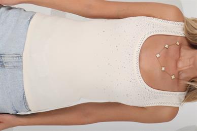 Taş Baskılı Havuz Yaka Taş Fitilli Atlet