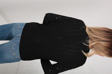 Taş Baskılı SiyahTransparan Kazak