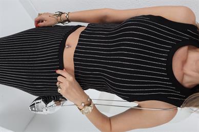 Taş İşli Siyah Fitilli Takım