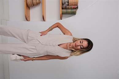 Taş  Yelekli Palazzo Takım