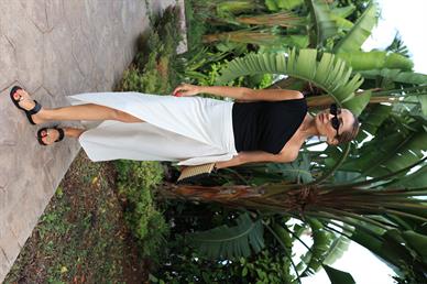 Tek Omuz Drapeli Siyah Penye Bluz