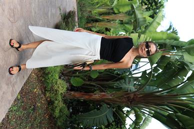 Tek Omuz Drapeli Siyah Penye Bluz