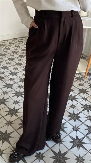 Tek Pile Kahve Palazzo Pantolon