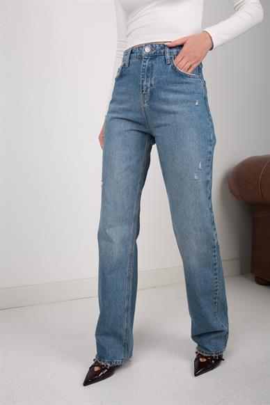 Tırnak Detay Straight Leg Jean (1910-2)