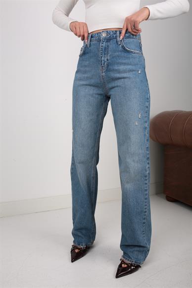 Tırnak Detay Straight Leg Jean (1910-2)