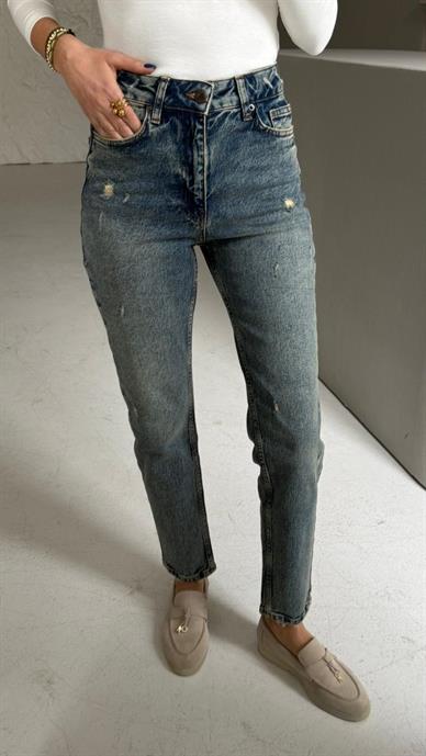 Tırnaklı Yıkamalı Mom Jean(7036-28)